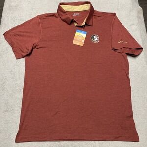 Columbia FSU Seminoles Polo Shirt Mens Large Tech Trail Performance Outdoor NEW
